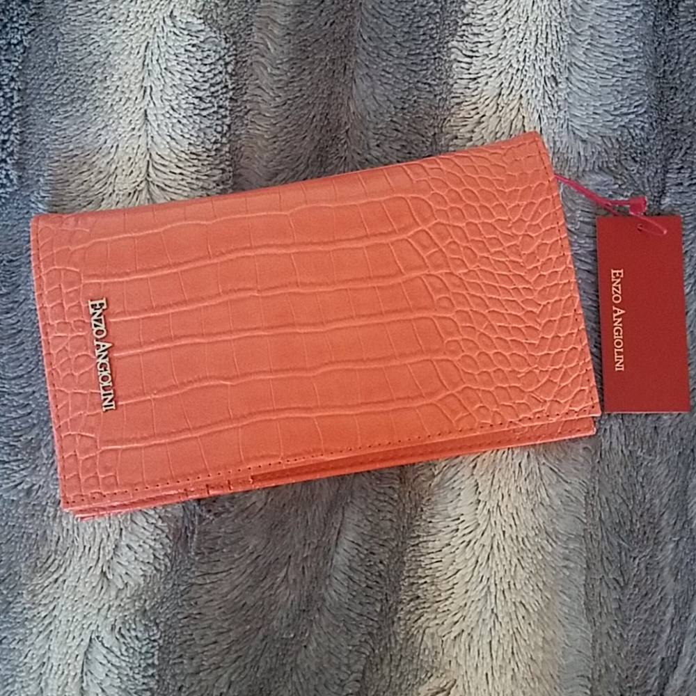 Enzo Angiolini Coral Clutch NWT